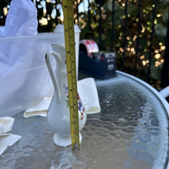 Vintage Old Foley James Kent Strawberries Butterflies Bud Vase Pitcher England - Picture 10 of 10